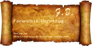 Ferencsik Dorottya névjegykártya